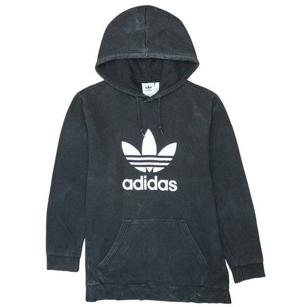 Adidas 90's Vintage Spellout Pullover Hoodie Large Black