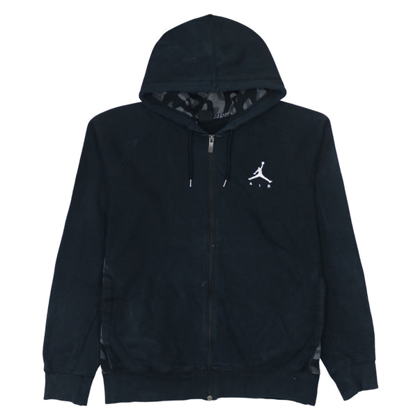 Vintage Jordan 90's Black Full Zip Up Hoodie, Large Sportswear