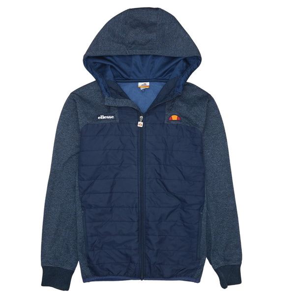 Ellesse 90's Vintage Hooded Full Zip Windbreaker Large Navy Blue