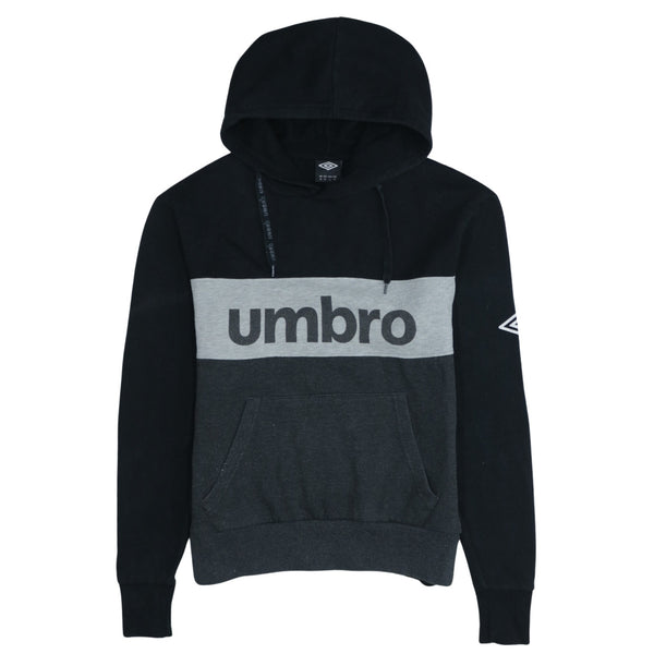 Vintage 90's Umbro Spellout Pullover Hoodie Medium Black