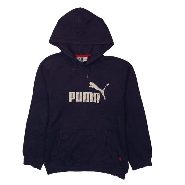 Puma 90's Navy Spellout Hoodie XXLarge 2XL Vintage Pullover
