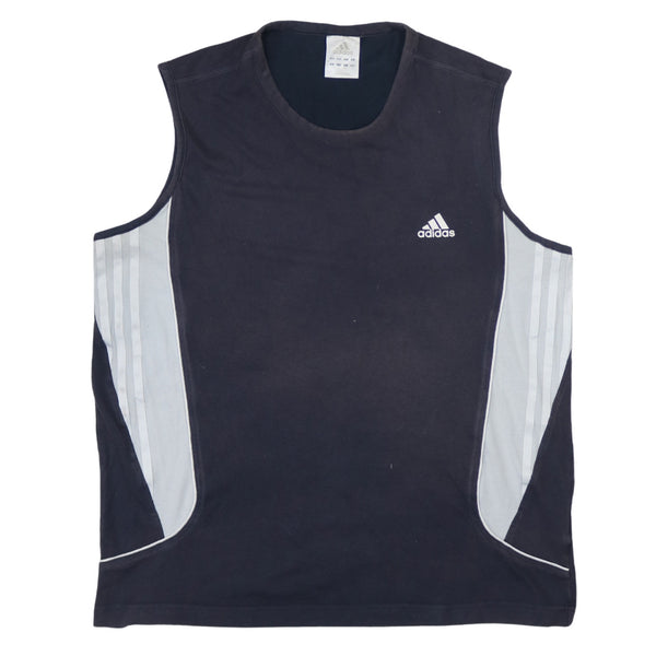 Adidas 90's Mens Gilet Vest Navy Blue Round Neck Sleeveless Large