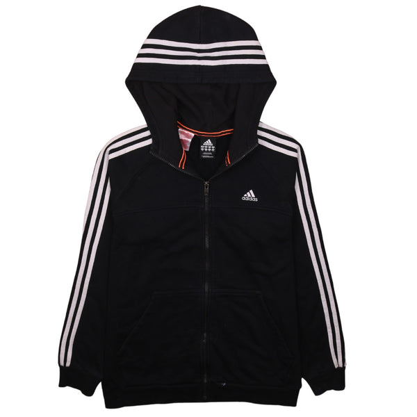 Adidas 90's Striped Sleeves Full Zip Up Hoodie XLarge Black