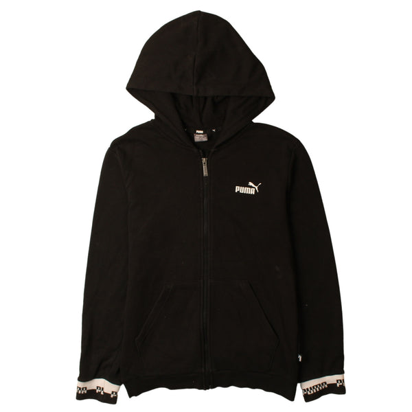 Puma 90's Black Full Zip Hoodie Women's Large Vintage Style