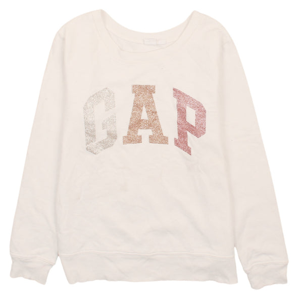 Gap 90's Beige Cream Spellout Crew Neck Sweatshirt XS Vintage