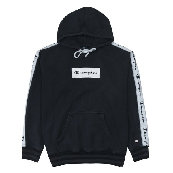 Champion 90's Spellout Pullover Hoodie Small Black