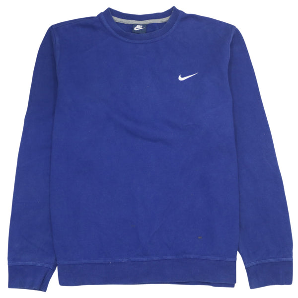 Authentic Nike 90's Vintage Blue Swoosh Crew Neck Sweatshirt Men's XLarge