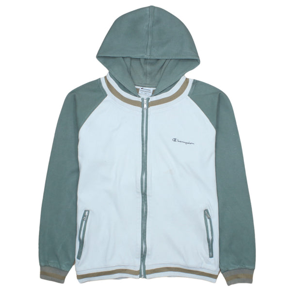 Champion 90's Retro Green Sportswear Full Zip Hoodie Men's Medium