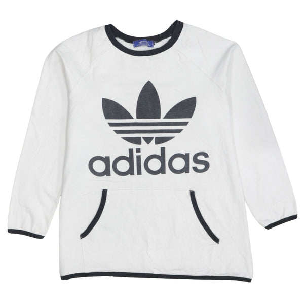 Adidas 90's Spellout Crew Neck Sweatshirt Large White