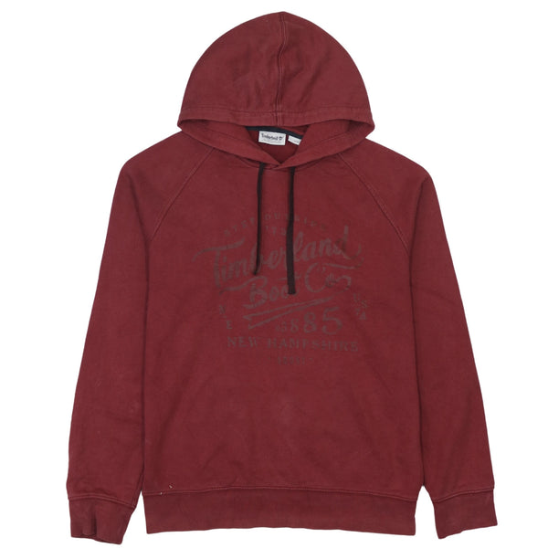 Timberland 90's Spellout Pullover Hoodie Medium Red