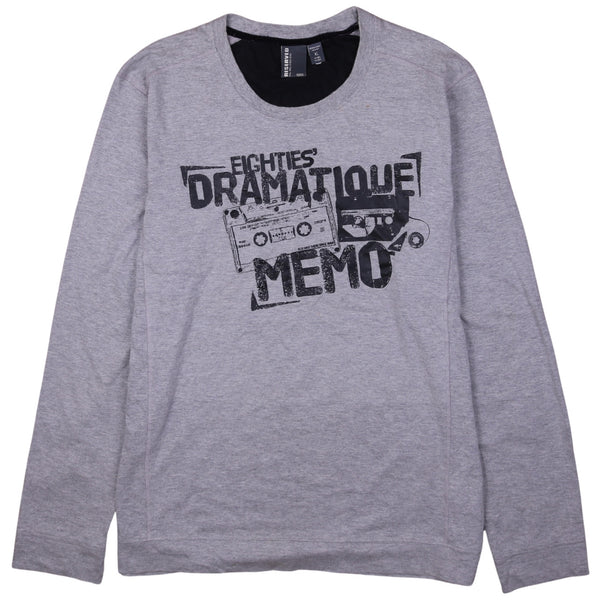 Vintage Reserved 90's XLarge Grey Crew Neck Sweatshirt Unisex Retro