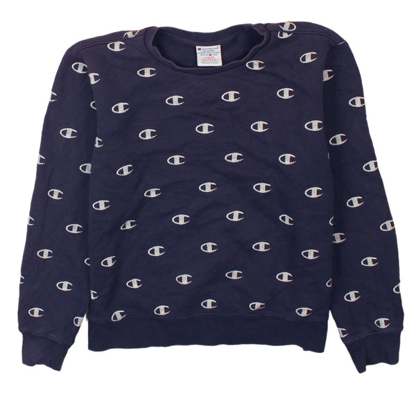 Champion 90's Reverse Weave Heavyweight Men's Sweatshirt Large Navy Blue Vintage