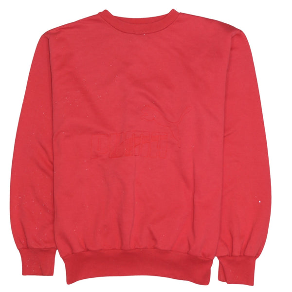 Puma 90's Spellout Crew Neck Sweatshirt Large Red