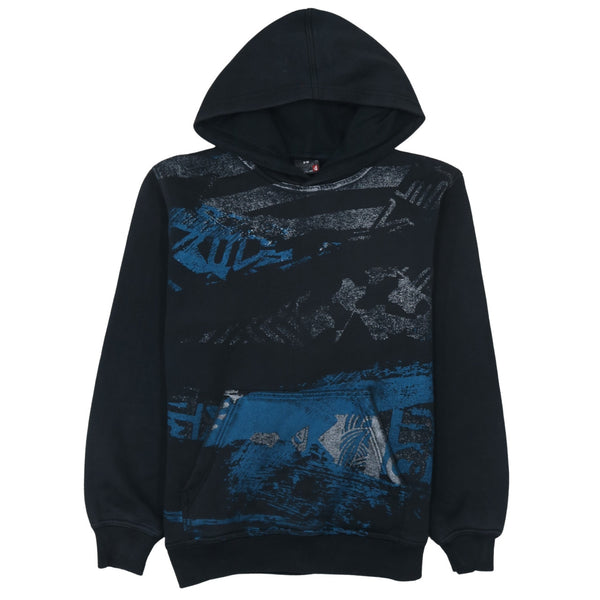 QuikSilver 90's Lightweight Pullover Hoodie Medium  Black