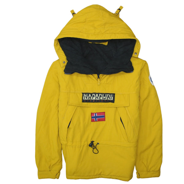 Napapijri 90's Spellout Quarter Zip Windbreaker Medium  Yellow