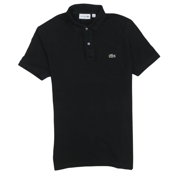Lacoste 90's Short Sleeves Quarter Button Polo Shirt XSmall  Black