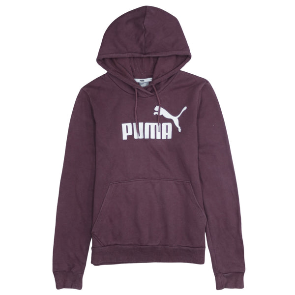 Puma 90's Spellout Pullover Hoodie Small Burgundy Red