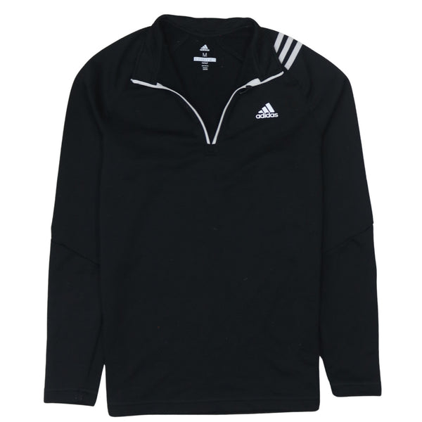 Adidas 90's Lightweight Quarter Zip Sweatshirt Medium Black