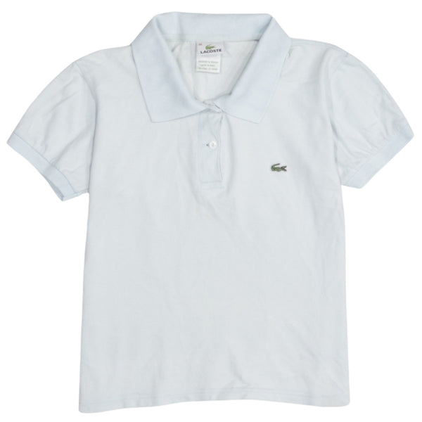 Lacoste 90's Short Sleeves Quarter Button Polo Shirt Small  White