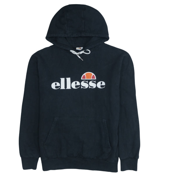 Authentic Ellesse Vintage 90's Black Spellout Pullover Hoodie XL