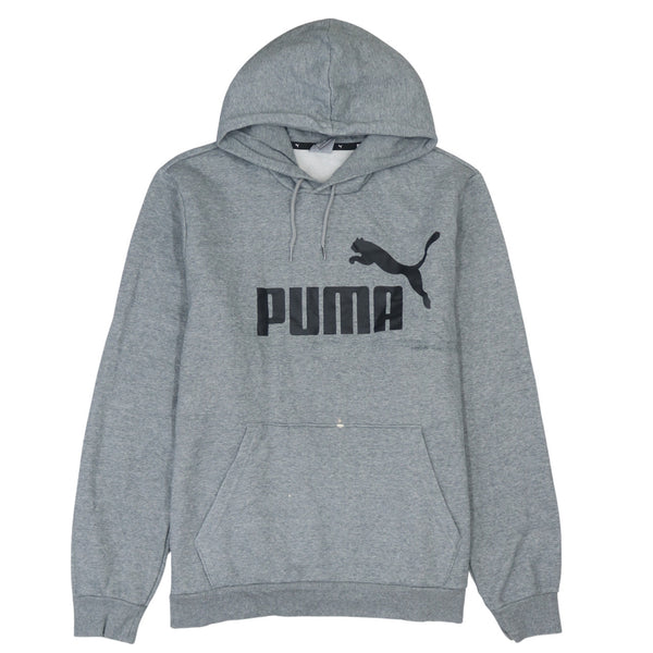 Puma 90's Grey Spellout Pullover Hoodie XLarge - Vintage Style