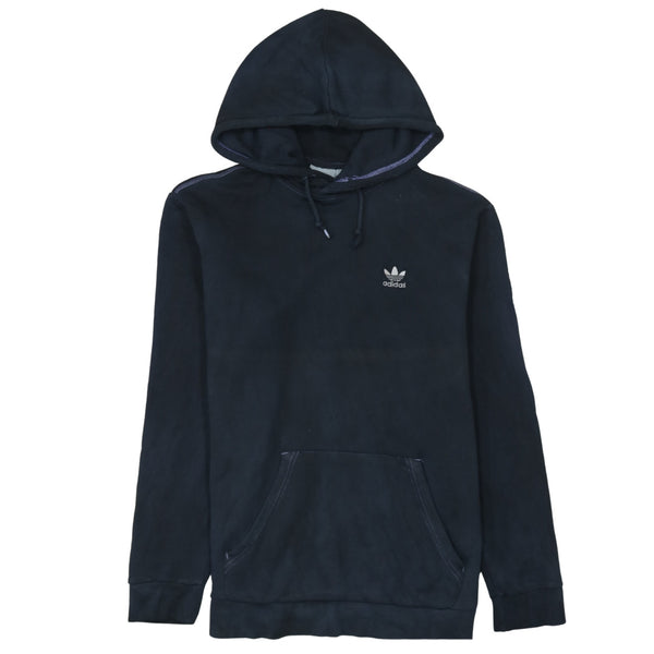 Adidas 90's Drawstring Pockets Pullover Hoodie Medium Black