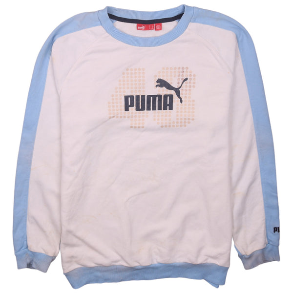Puma 90s Heavyweight White Spellout Crew Neck Women's XL Sweatshirt