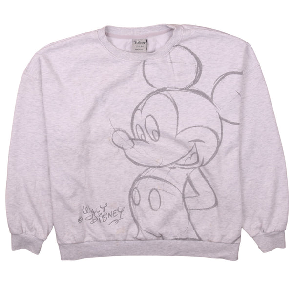 Vintage Disney 90s Mickey Mouse Crew Neck Sweatshirt XL Grey Unisex