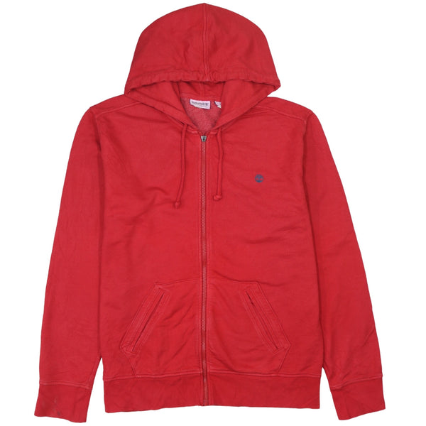 Timberland 90's Red Lightweight Full Zip Hoodie Large