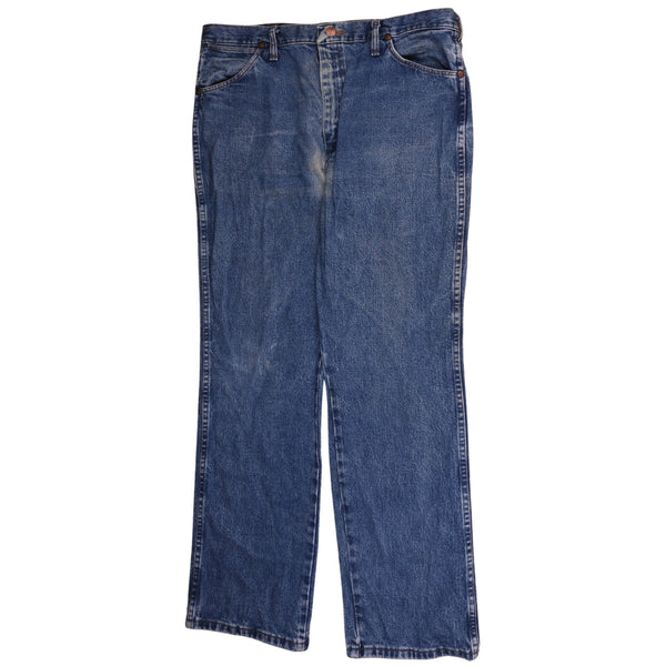 Vintage Wrangler Men's Blue 90s Straight Leg Baggy Pants Size 36