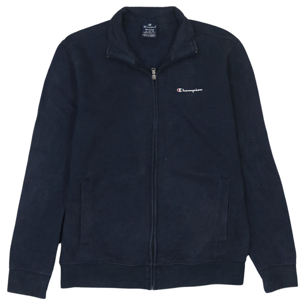 Champion 90's Lightweight Full Zip Up Sweatshirt Medium Navy Blue