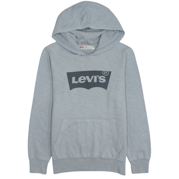 Levi's 90's Grey Spellout Pullover Hoodie Small - Vintage Cotton Hoodie