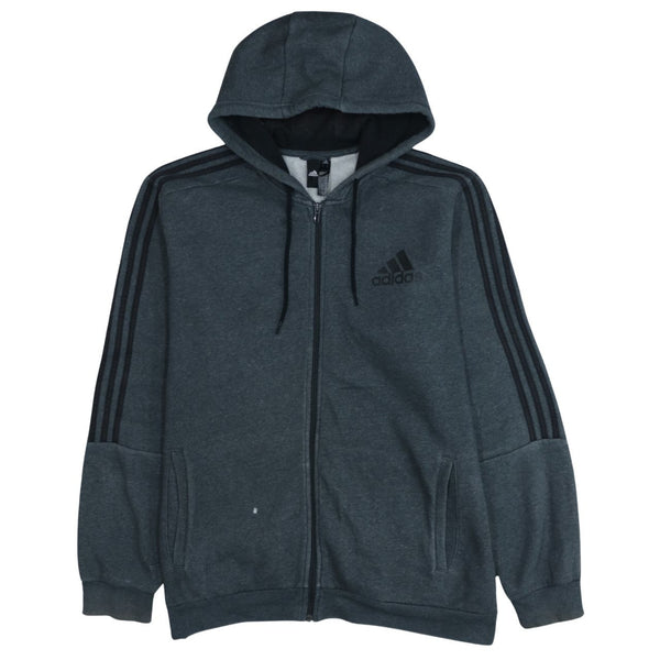 Adidas Men's XLarge 90's Striped Sleeve Black Zip Up Hoodie