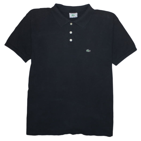 Lacoste 90's Short Sleeves Quarter Button Polo Shirt XLarge Black