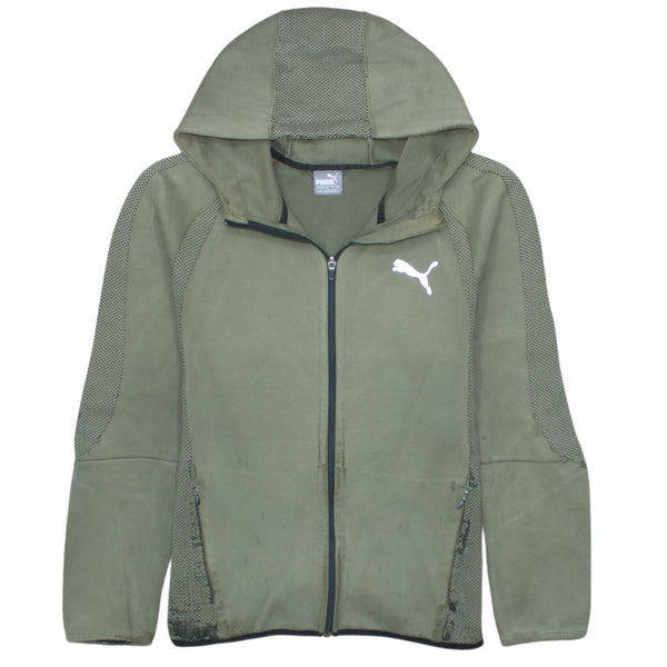 Puma 90's Vintage Green Lightweight Men's Large Zip Hoodie Jacket