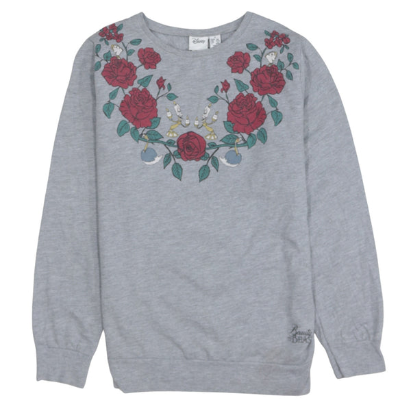 Disney 90's Lightweight Crew Neck Sweatshirt Small Grey