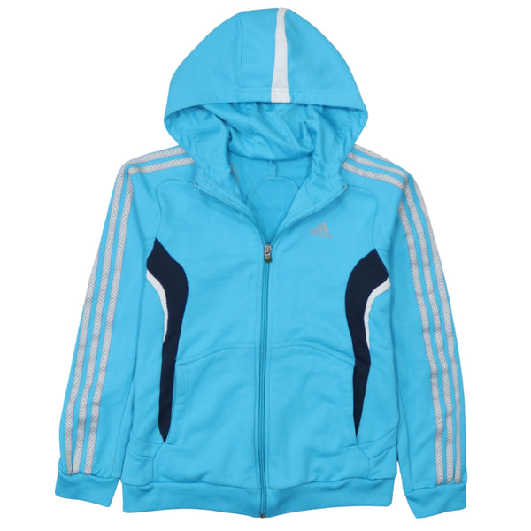 Adidas 90's Striped Sleeve Full Zip Up Hoodie XSmall  Blue