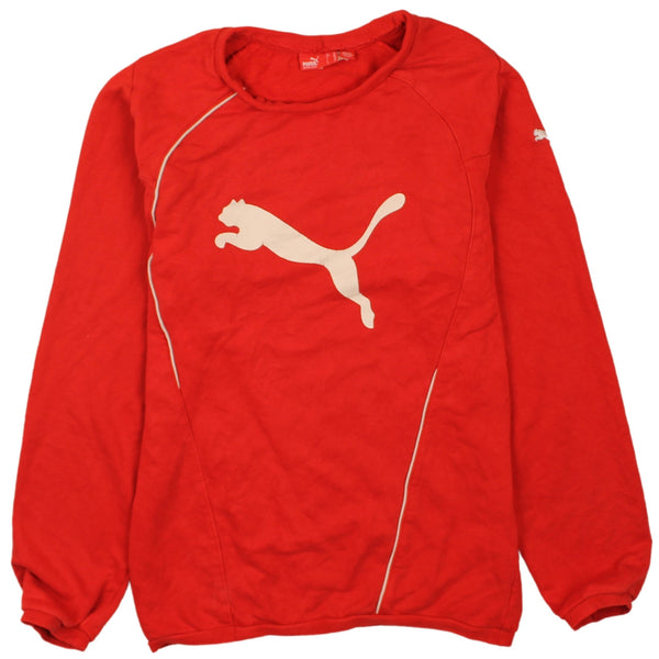 Puma Vintage 90's Red Spellout Crew Neck Sweatshirt XS