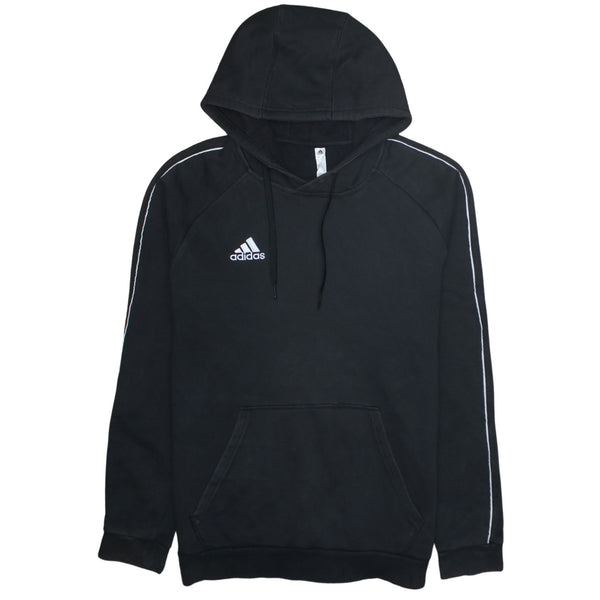 Adidas 90's Drawstring Pockets Pullover Hoodie Large Black