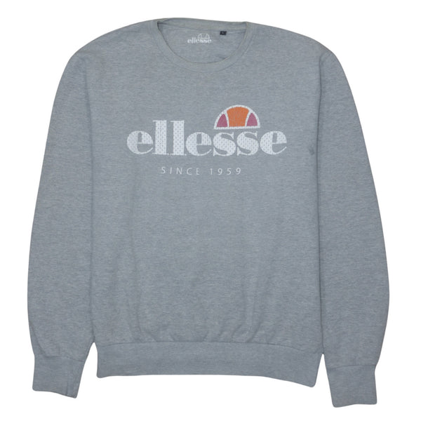 Ellesse 90's Spellout Crew Neck Sweatshirt Large Grey