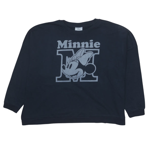 Vintage 90s Disney Minnie Mouse Black Crew Neck Sweatshirt XL