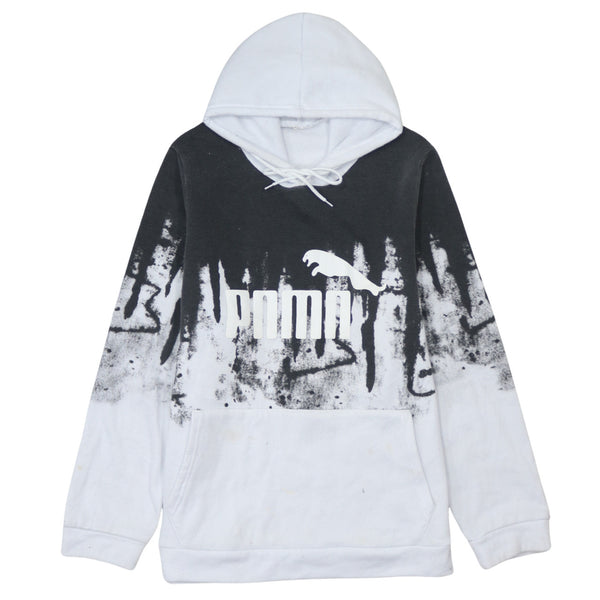 Puma 90's White Spellout Hoodie Small Pullover Cashmere Vintage