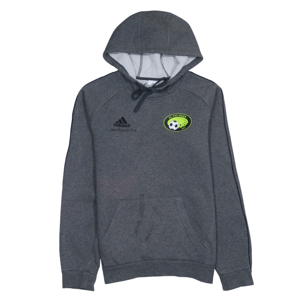 Adidas 90's Drawstring Pockets Pullover Hoodie Small Grey