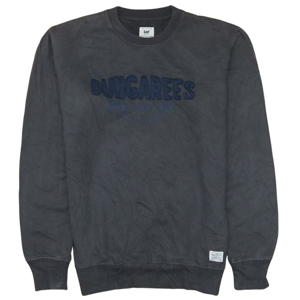 Lee Grey 90's Crew Neck Dungarees Sweatshirt Medium Cotton