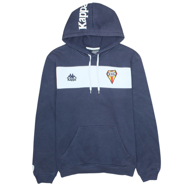 Kappa 90's Vintage Navy Blue XL Hoodie with Drawstring Pockets