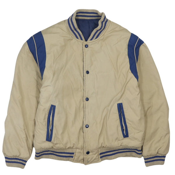 Retro 90's Lightweight Button Up Windbreaker Medium  Beige Cream