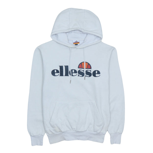 Vintage Ellesse 90's White Spellout Pullover Hoodie XL Cotton Retro