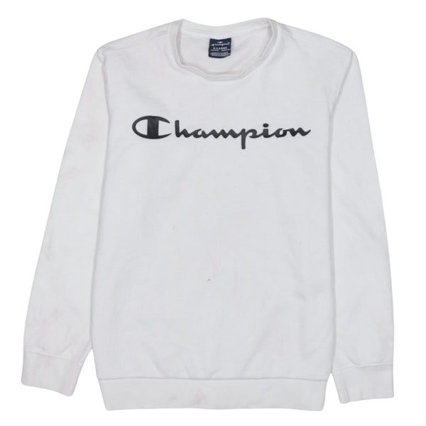 Champion 90's Spellout Crew Neck Sweatshirt XLarge White
