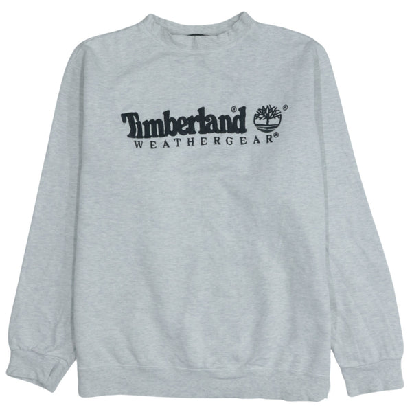 Vintage Timberland 90's Grey Spellout Crew Neck Sweatshirt Medium