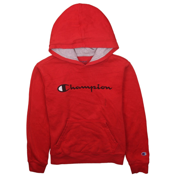 Champion 90's Red Spellout Pullover Hoodie Women's Large Vintage
